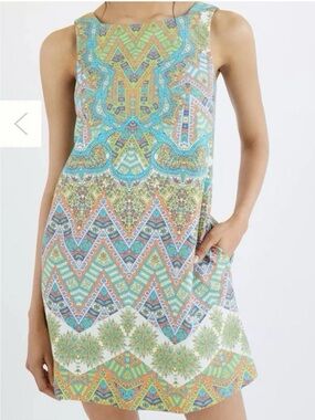 Maeve Anthropologie Multicolor Patchwork Abstract Tunic Dress S NWT!